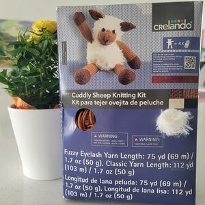 NWT Crelando Sheep Plushie Knit Kit, Complete Kit